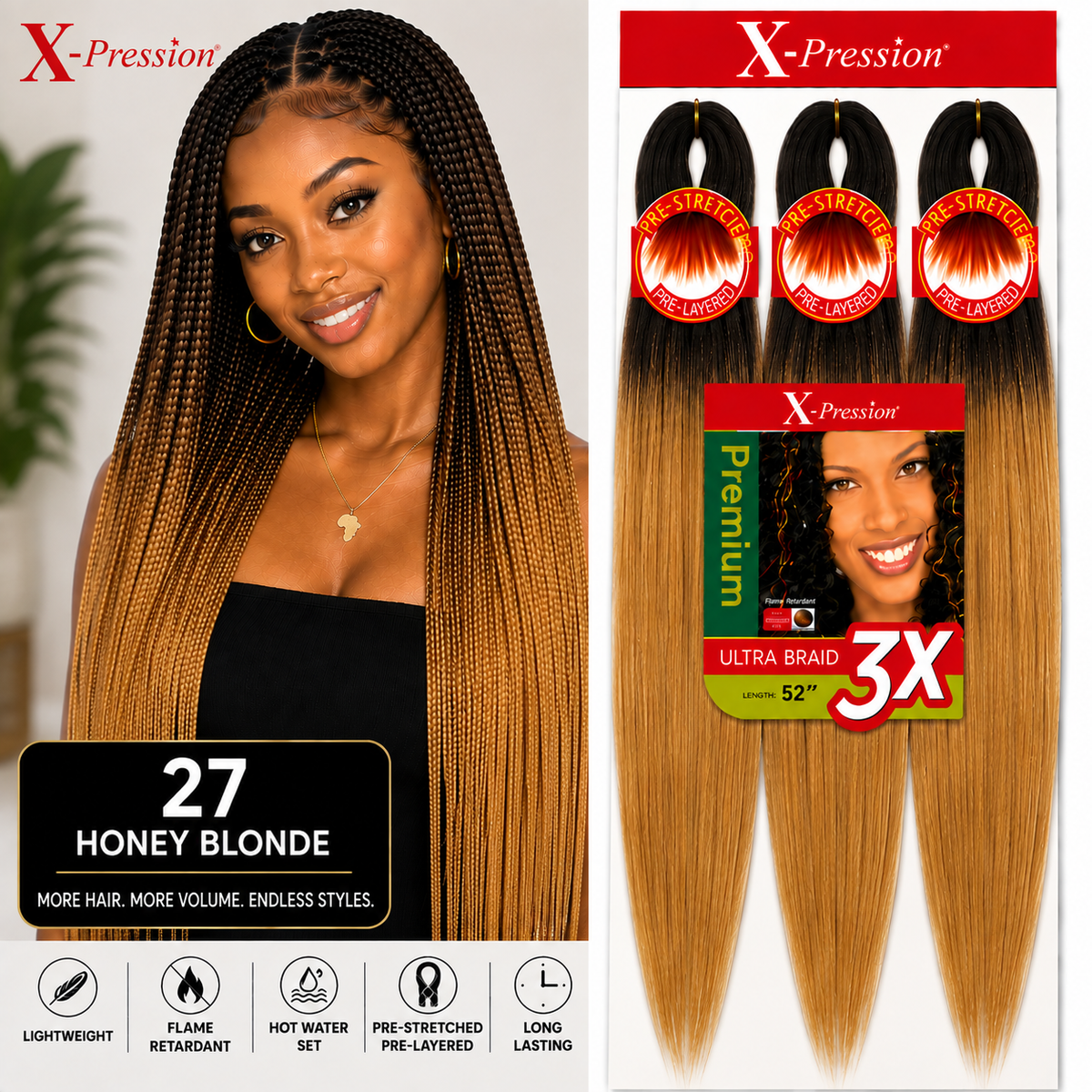 X-Pression Braiding Hair - 1B
