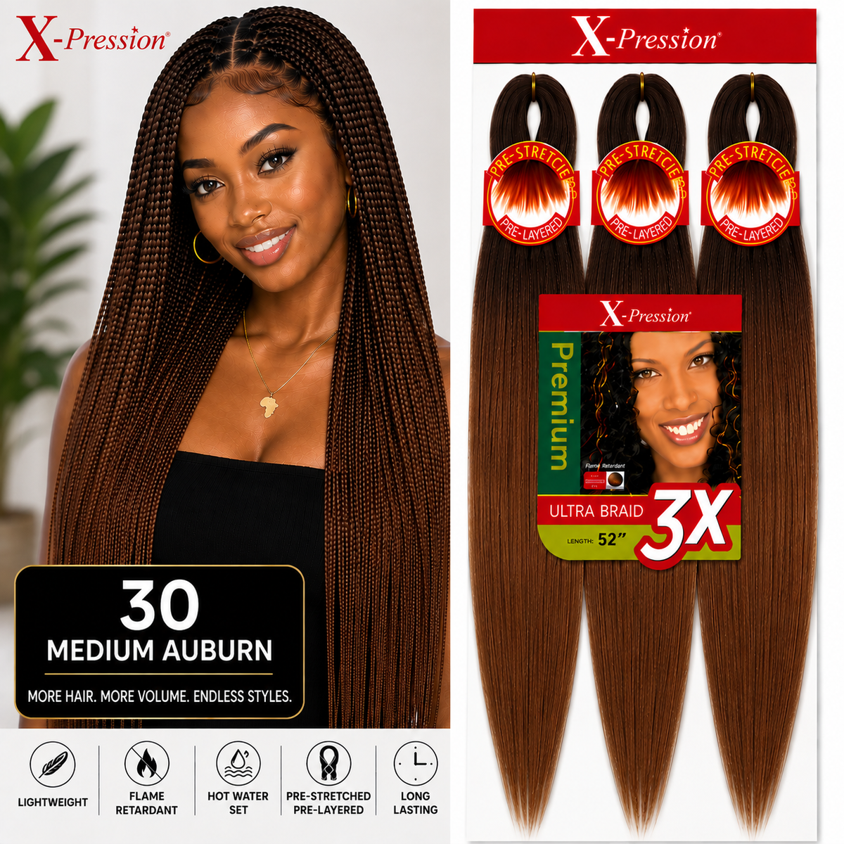X-Pression Braiding Hair - 1B