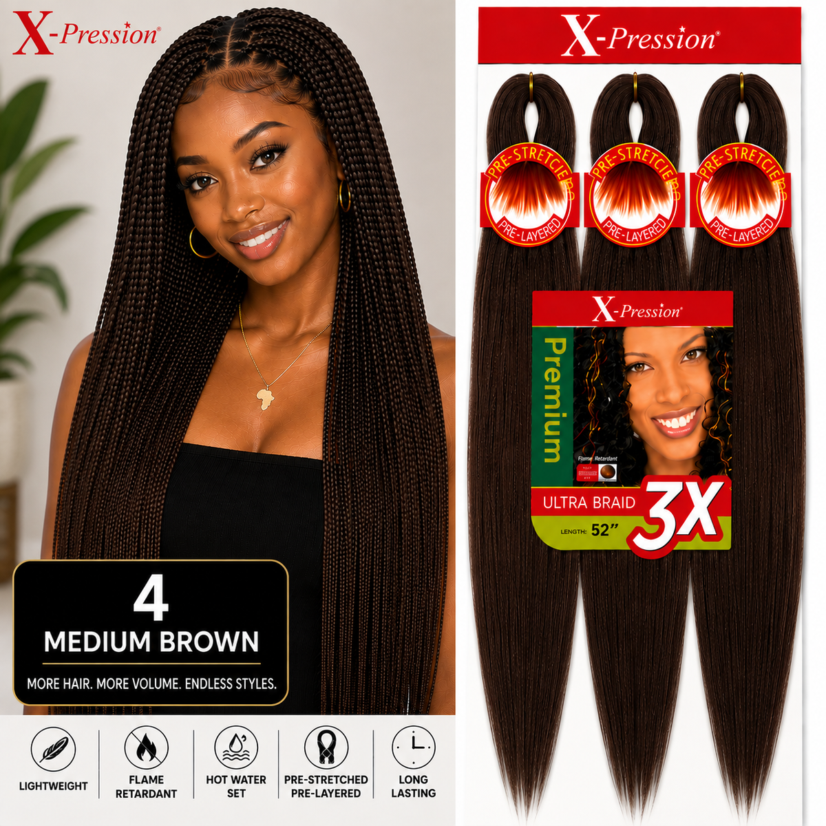 X-Pression Braiding Hair - 1B