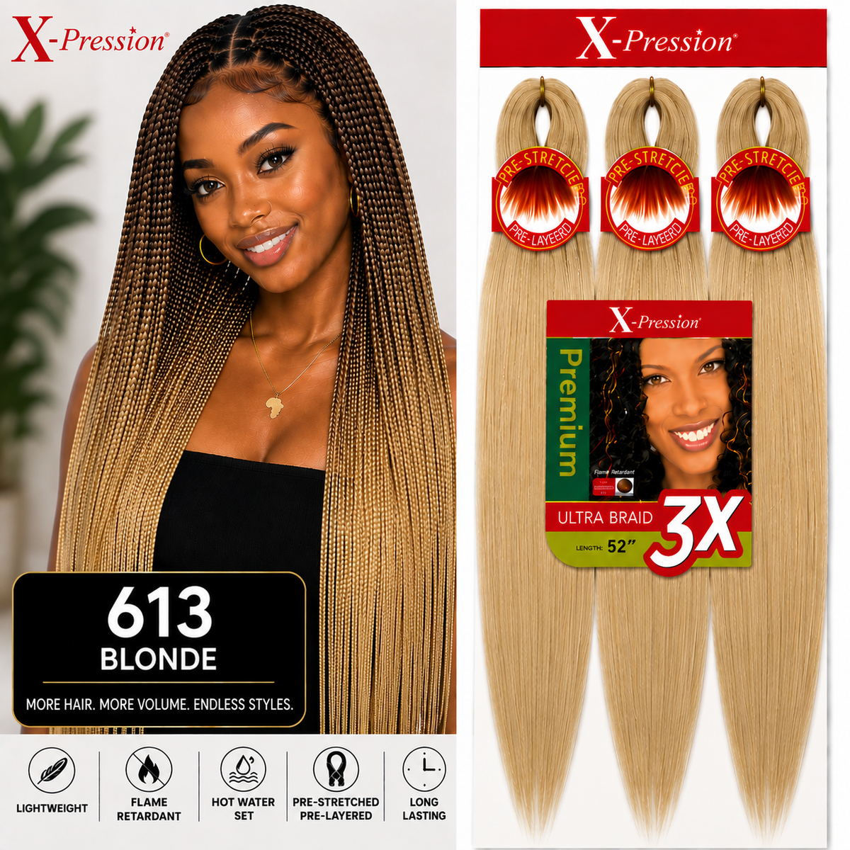 X-Pression Braiding Hair - 1B