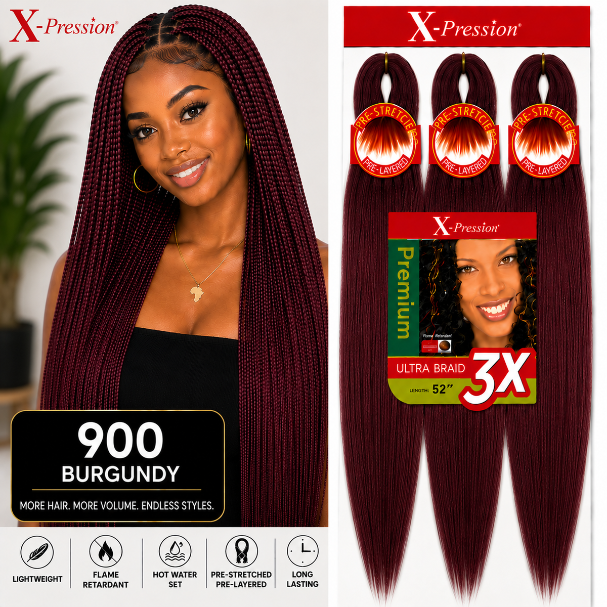 X-Pression Braiding Hair - 1B
